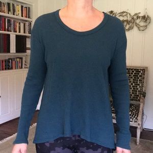 Wilt ribbed hi low long sleeve T-shirt in peacock
